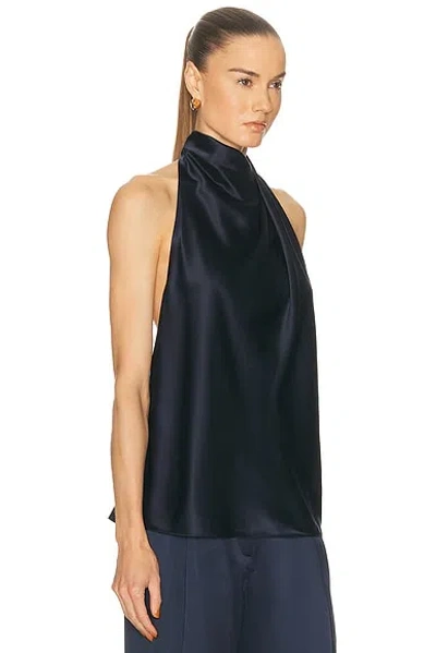 The Sei Draped Halter Top In Blue
