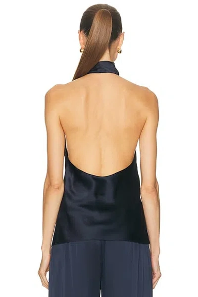 The Sei Draped Halter Top In Blue