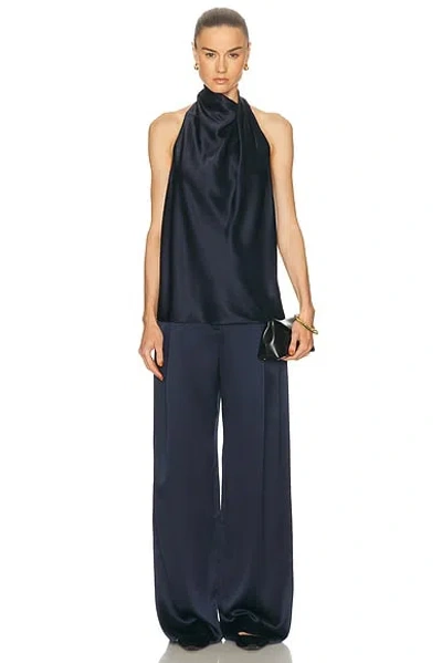 The Sei Draped Halter Top In Blue