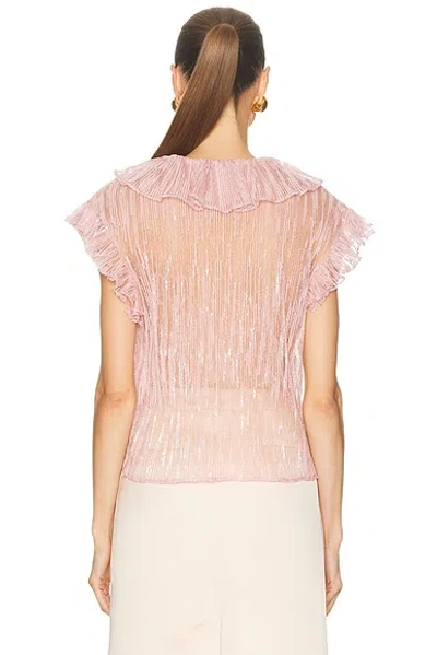 Aknvas Este Ruffle Top In Pink