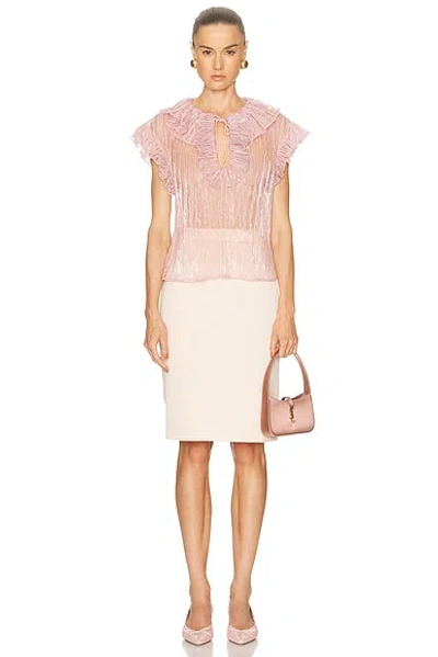 Aknvas Este Ruffle Top In Pink