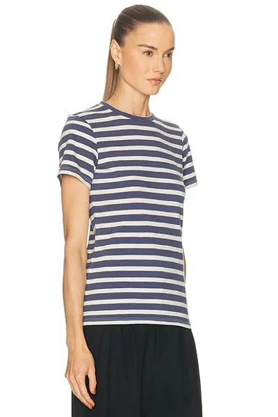 Nili Lotan Lana Striped Cotton Jersey T-shirt In Blue