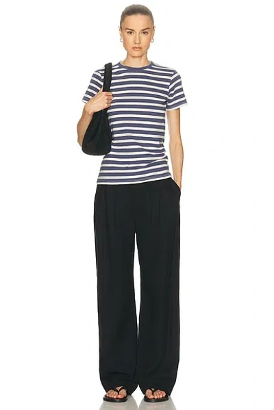 Nili Lotan Lana Striped Cotton Jersey T-shirt In Blue