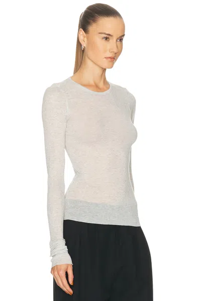Skims Cotton Jersey Long Sleeve T-shirt In Light Heather Grey