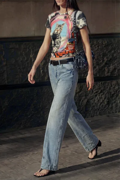 Desigual Printed Cat T-shirt In Multi