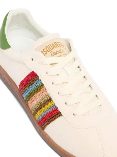 Dsquared2 Stripe Panel Trainers In Neutral