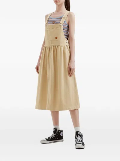 Chocoolate Straps Pocket Dress In Neutral