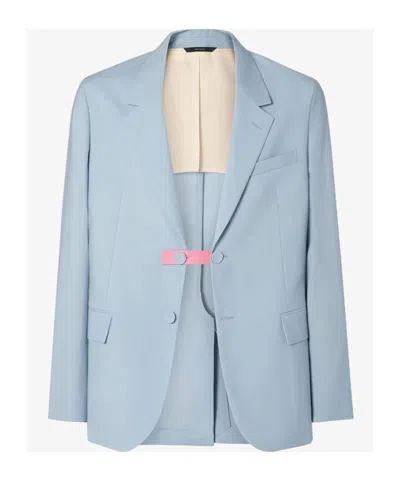 Fendi Button-fastening Blazer In Blue