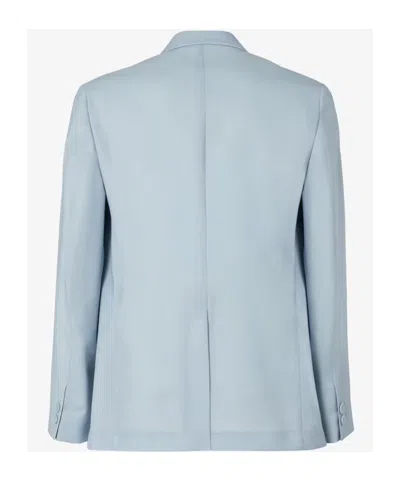 Fendi Button-fastening Blazer In Blue