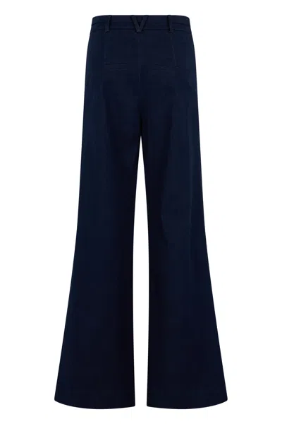 Veronica Beard Bell-bottom Viscose Jeans In Blue