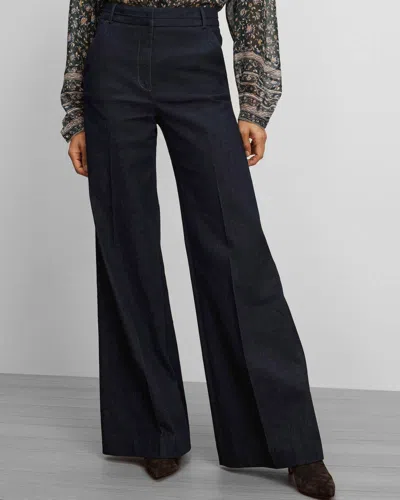 Veronica Beard Bell-bottom Viscose Jeans In Blue