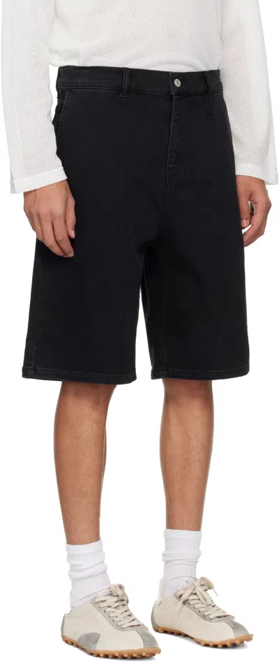 Courrèges Belt Loop Denim Shorts In Black