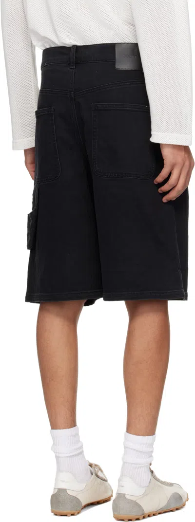 Courrèges Belt Loop Denim Shorts In Black