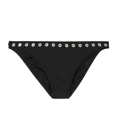 Staud Gemma Embellished Bikini Briefs In Black