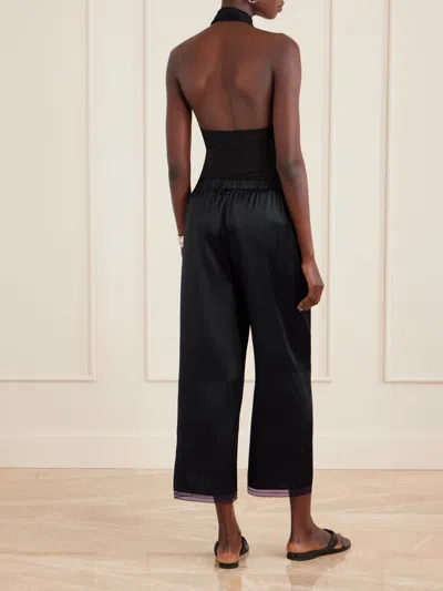 Staud Black Straight Flat Front Pants In Black