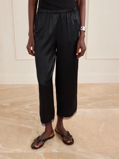 Staud Black Straight Flat Front Pants In Black