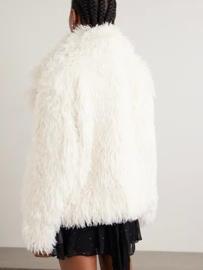 Staud Soprano Oversized Plush Jacket In White