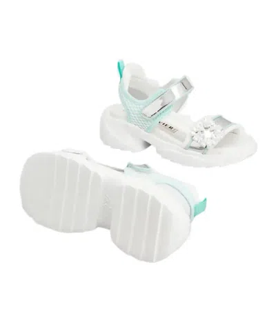 Roger Vivier Multicolor Viv On The Run Leather Sandals In White