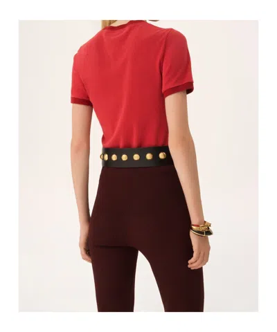 Chloé Printed Cotton-jersey T-shirt In Red