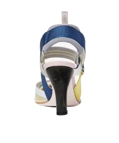 Fendi Multicolour Mesh Medium-heeled Slingbacks In Multi