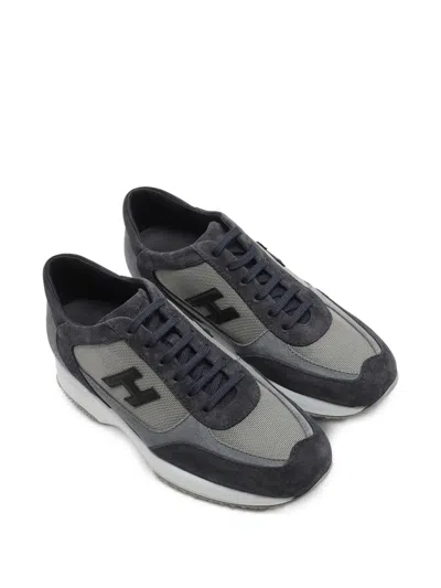 Hogan Interactive Sneakers In Suede And Smooth Leather With Technical Fabric Inserts In Multi