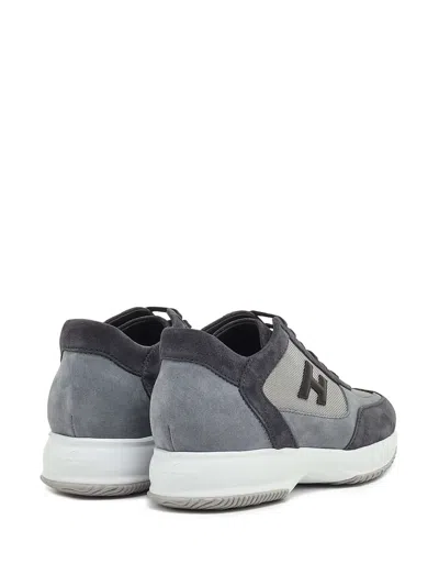 Hogan Interactive Sneakers In Suede And Smooth Leather With Technical Fabric Inserts In Multi