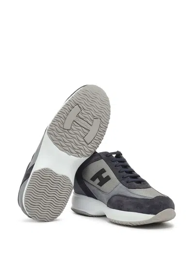 Hogan Interactive Sneakers In Suede And Smooth Leather With Technical Fabric Inserts In Multi