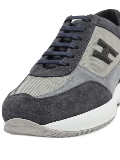 Hogan Interactive Sneakers In Suede And Smooth Leather With Technical Fabric Inserts In Multi