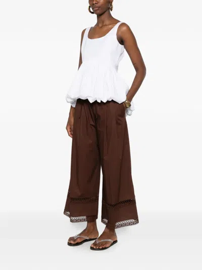 Twinset Drawstring Casual Pants In Brown