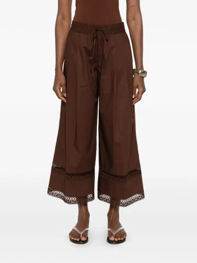 Twinset Drawstring Casual Pants In Brown