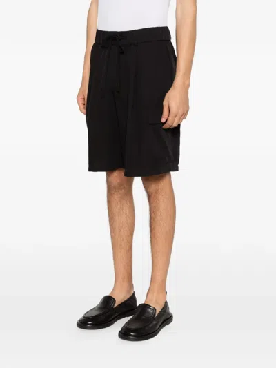 Imperial Drawstring Cargo Shorts In Black
