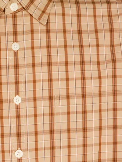 Nn07 Deon Checked-pattern Shirt In Brown