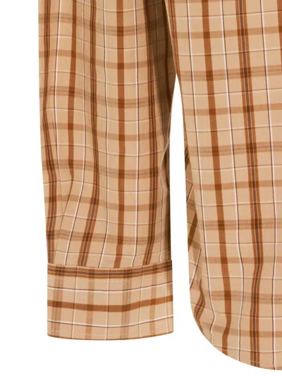 Nn07 Deon Checked-pattern Shirt In Brown