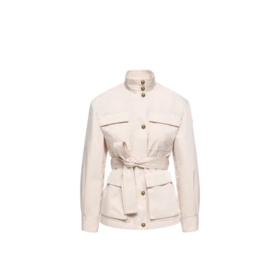 Moncler Maitake Leather-trimmed Jacket In Neutral