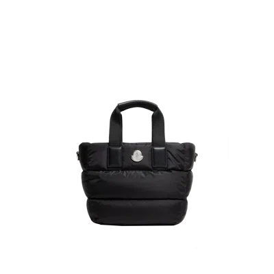 Moncler Borsa A Mano Caradoc Mini In Tessuto Nero Donna In Black