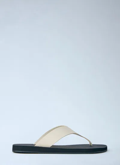 The Row Dune Classic Leather Thong Sandals In White