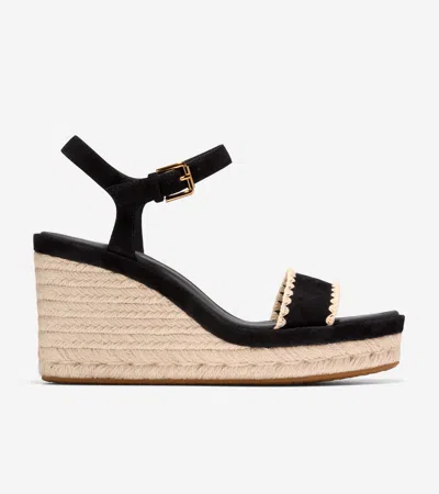 Cole Haan Cloudfeel Asbury Espadrille Wedge Sandals In Black