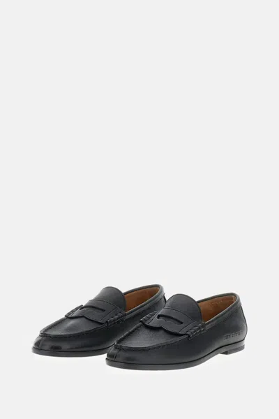 Common Projects Strap Leather Loafers In Black