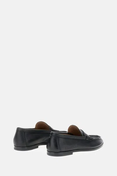 Common Projects Strap Leather Loafers In Black