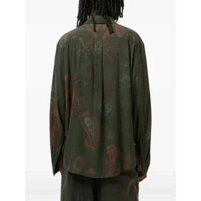 Our Legacy Casual Long Sleeve Shirt Paisley Pattern In Green
