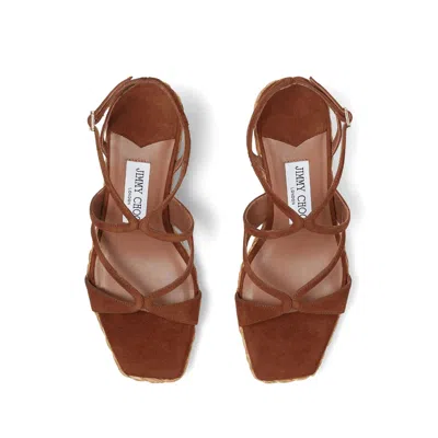 Jimmy Choo Ayla 85 Raffia Wedge Strappy Espadrilles In Multi