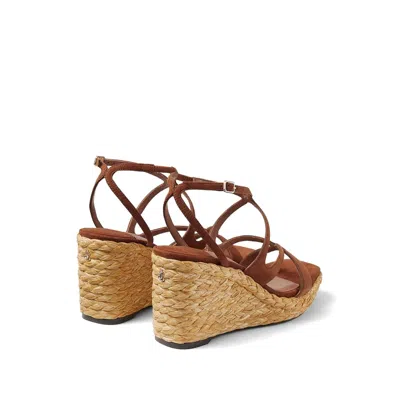Jimmy Choo Ayla 85 Raffia Wedge Strappy Espadrilles In Multi
