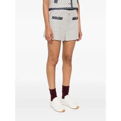 Gucci Geometric-pattern Pocket Shorts In Gray