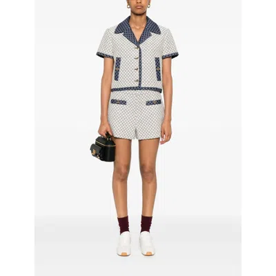 Gucci Geometric-pattern Pocket Shorts In Gray