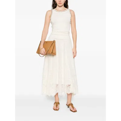 Fabiana Filippi Lace Asymmetric-hem Midi Skirt In Neutral