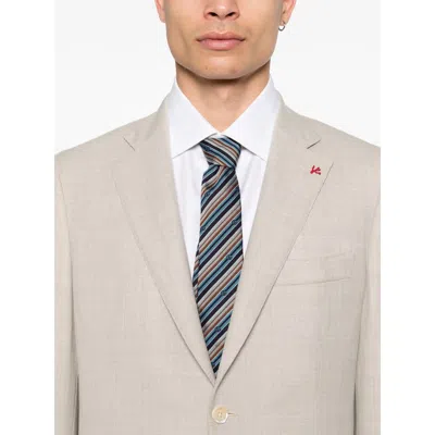 Isaia Button Single-breasted Suit In Neutral