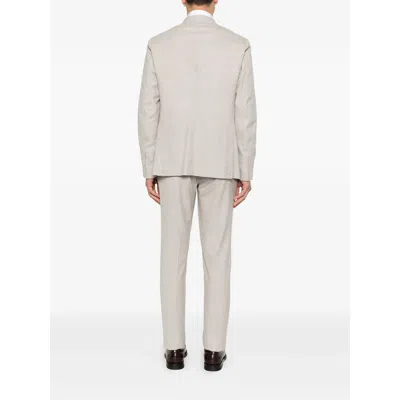 Isaia Button Single-breasted Suit In Neutral