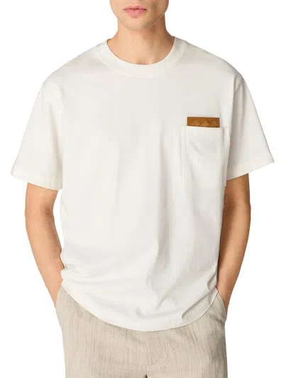 Bottega Veneta Men White Crewneck Cotton T-shirt, Xl Luxury T-shirts For Men Darveys