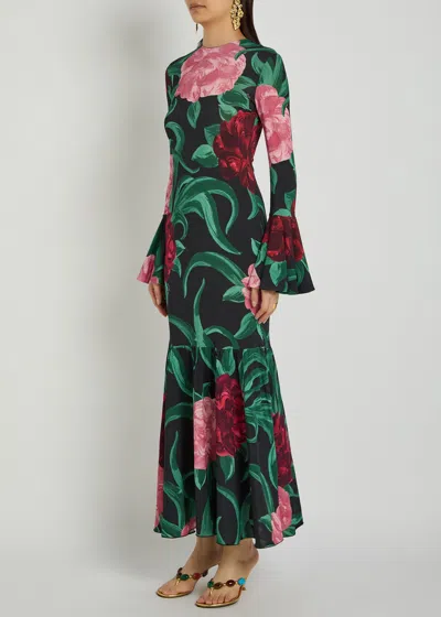 La Doublej La Double J Alba Floral-print Stretch-jersey Midi Dress In Multi