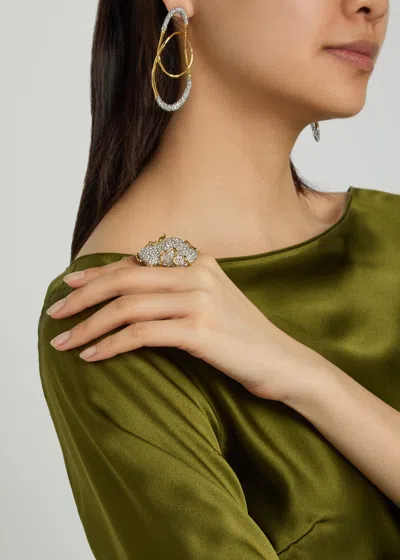 Alexis Bittar Solanales Large Crystal Pavã© Geode Ring In Gold